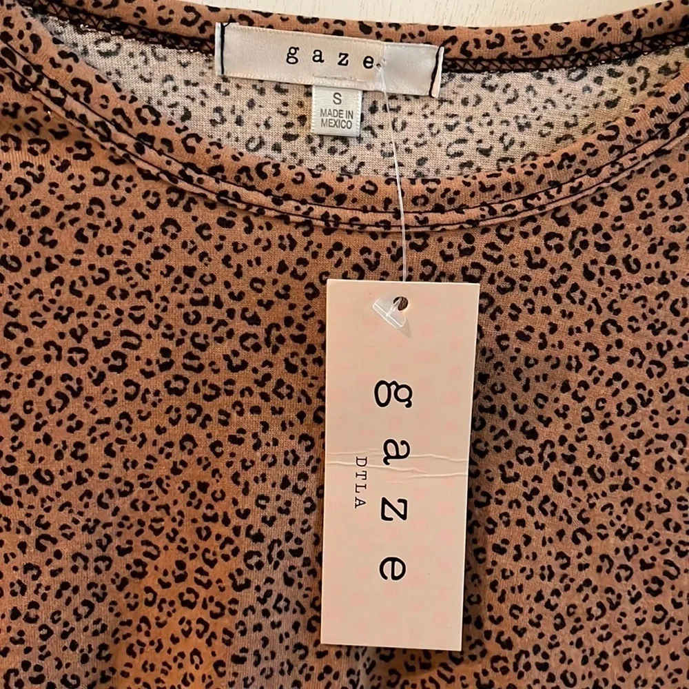 Gaze Long Sleeve shirt, Leopard Print Size Small, new! - Picture 2 of 4